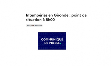 Intempéries en Gironde : point de situation à 8h00