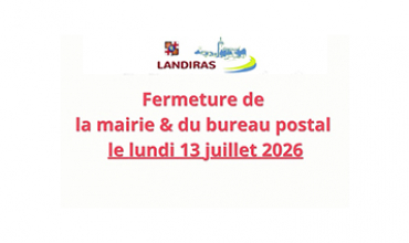 Fermeture Mairie & Bureau Postal 13 Juillet 2026